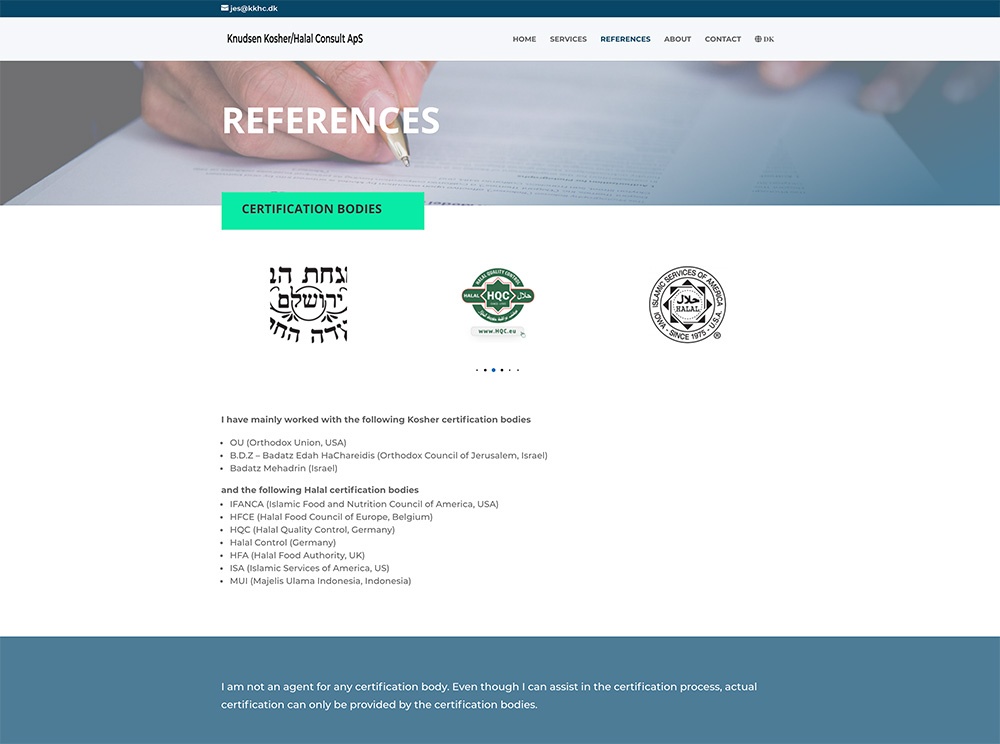 webdesign af side med services