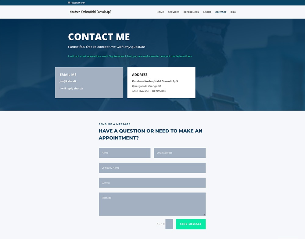 webdesign af kontakt boks